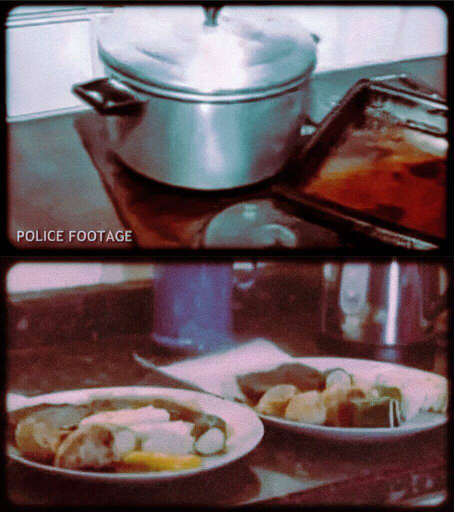 Upper: Knight Decapitated Price And Placed His Head In A Large Stockpot Bottom: Katherine Knight Cooked Her Husband And Served Him Up On A Plate With Vegetables, As Shown In This Reconstructed Image.