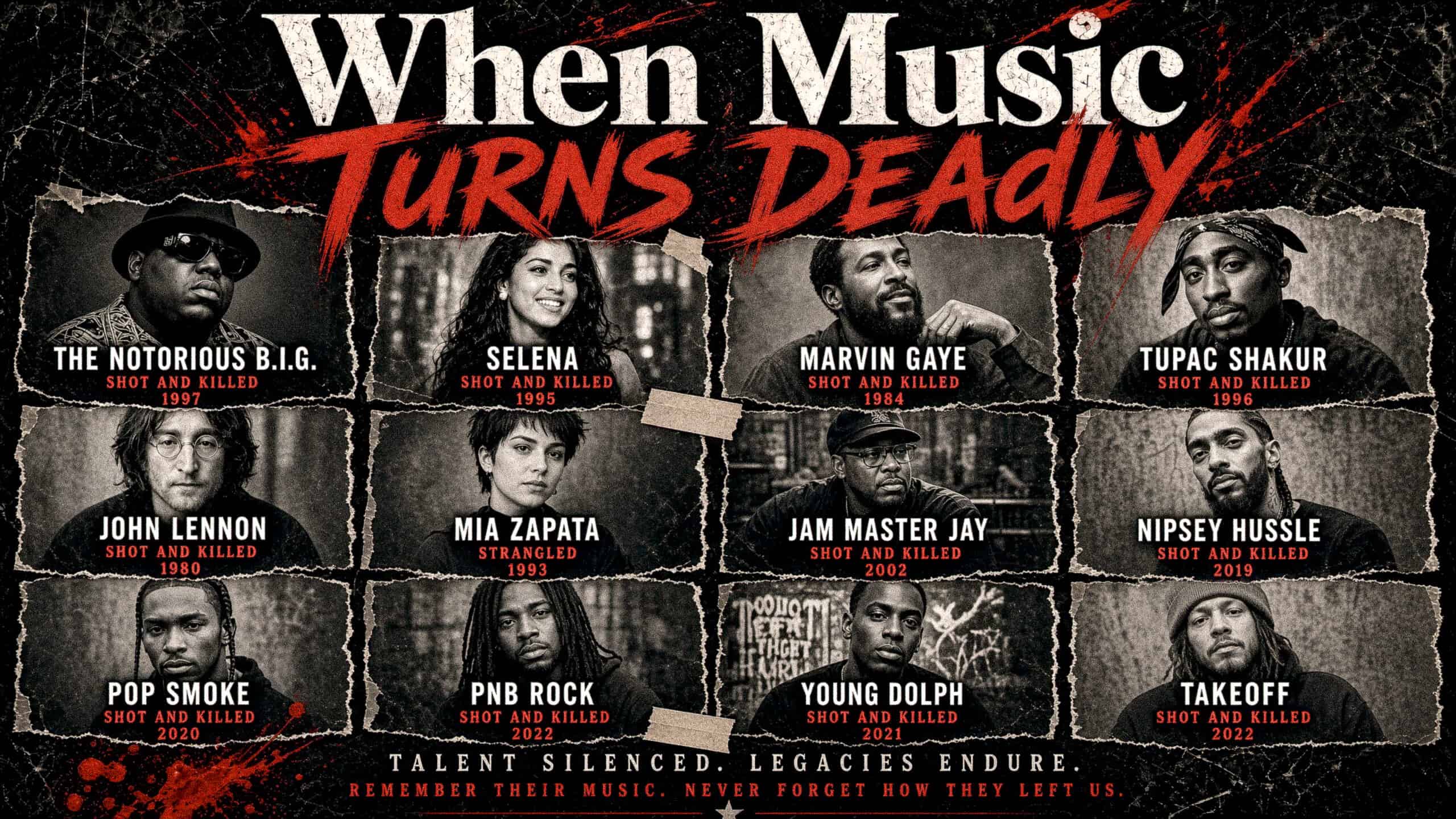 Violent music-related murders and tragedies in history.
