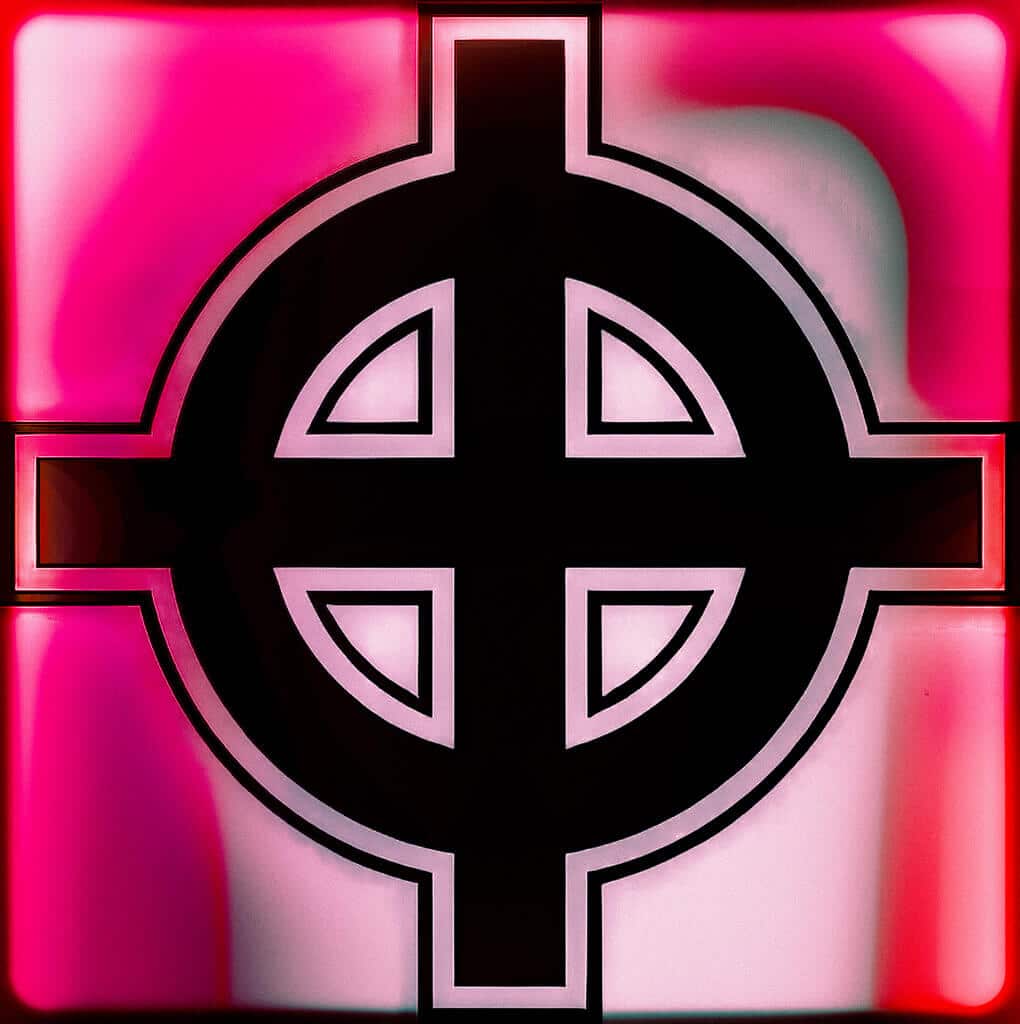 Mysterious Black And Pink Symbol Illustrating The Dark Side Of Human Nature And Psychological Darkness.