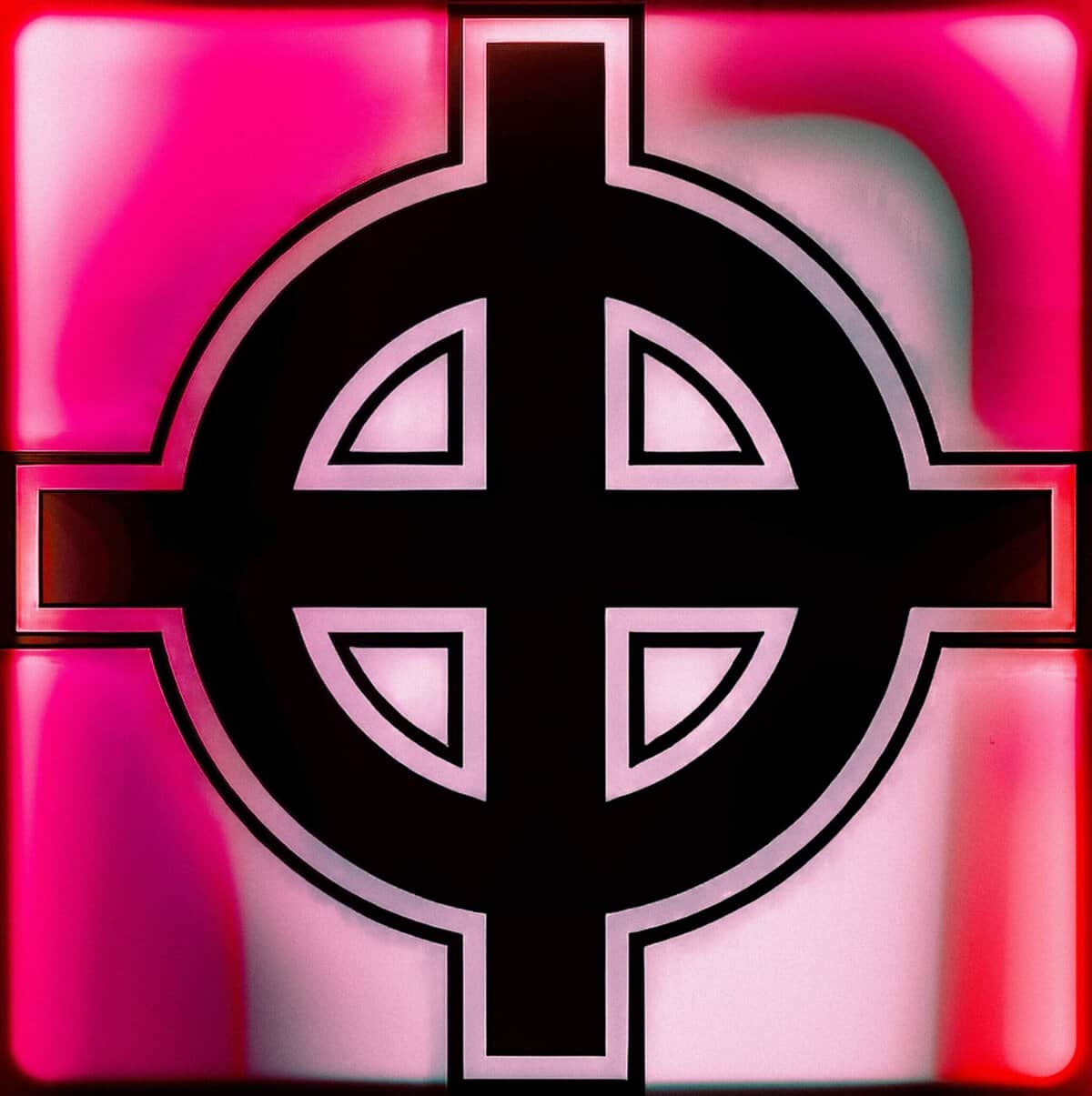 Mysterious Black And Pink Symbol Illustrating The Dark Side Of Human Nature And Psychological Darkness.