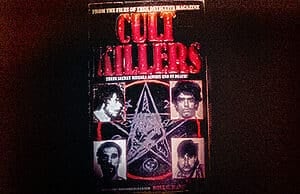Alt text: Political activism poster with protest images, pentagram, and provocative text on dark background.