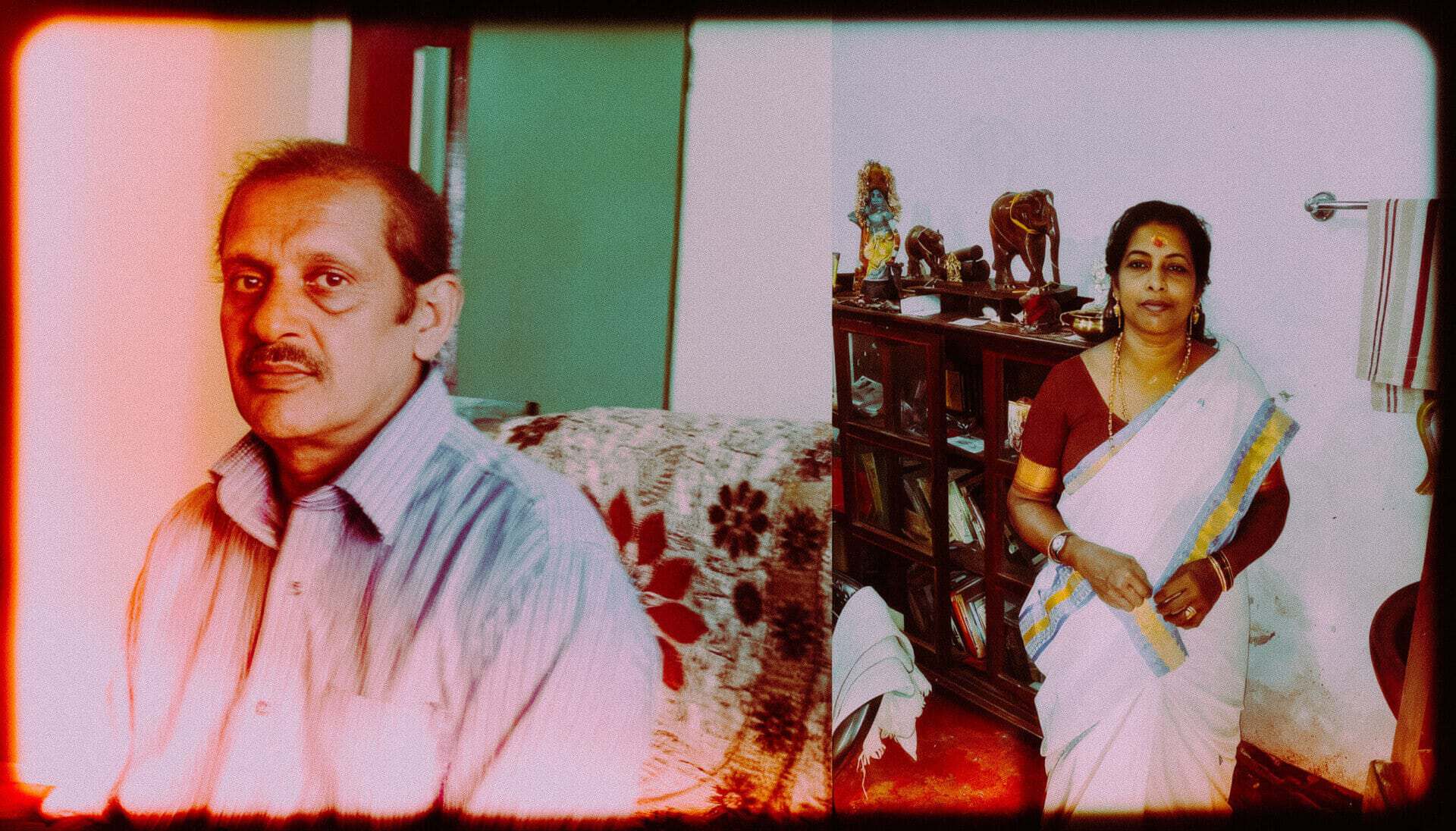 Elevated Photo Of A Middle-Aged Man And Woman In Traditional Attire, Capturing Human Complexity And Societal Aspects.