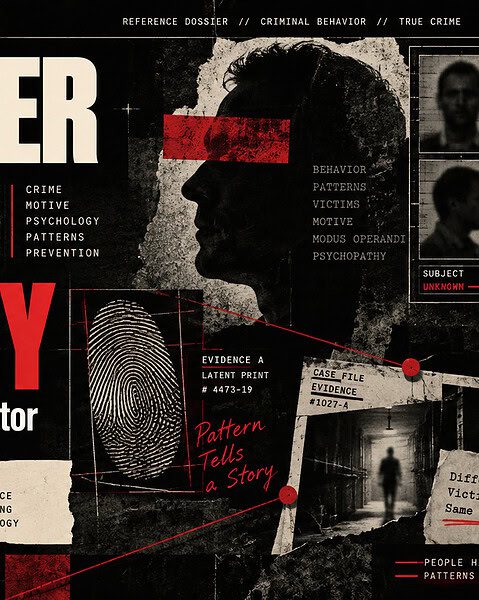 what is a Serial killer psychology and facts evidence dossier with forensic case-linkage imagery
