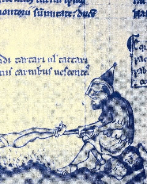 Tartar cannibalism illumination Matthew Paris Chronica Majora