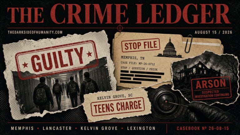 Dark crime scene with suspects and investigation elements for SEO.