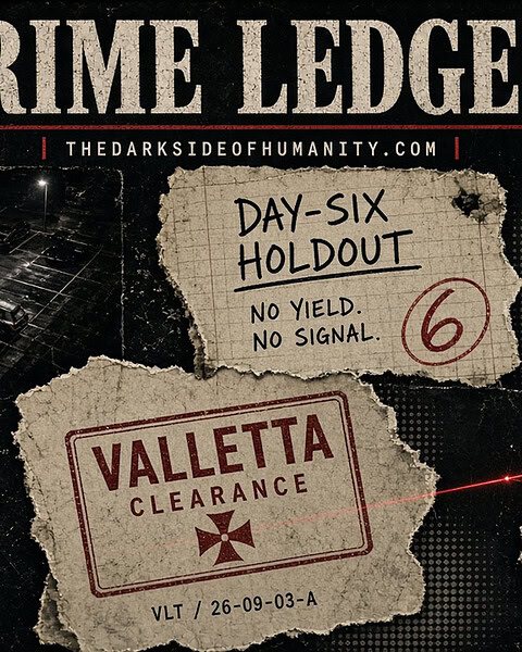 Crime ledger with notes and markings highlighting criminal activities.