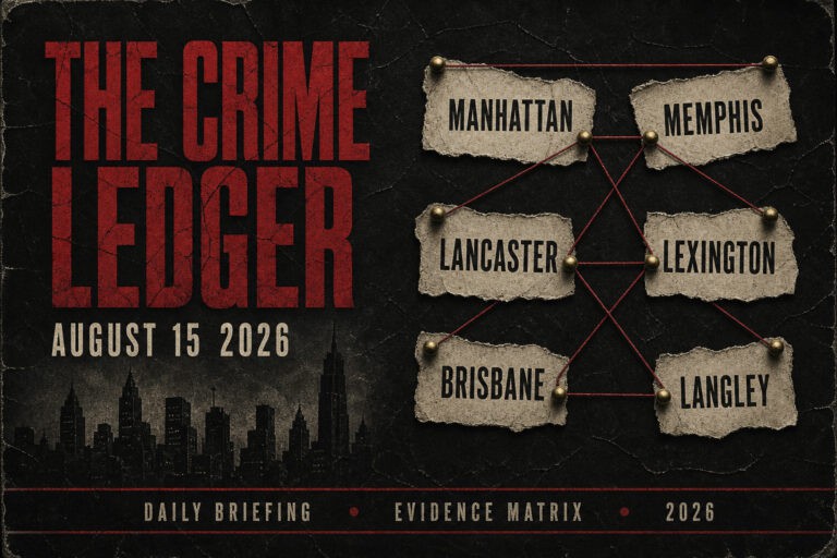 The Crime Ledger: August 15, 2026