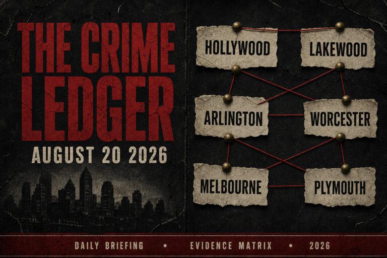 The Crime Ledger: August 20, 2026