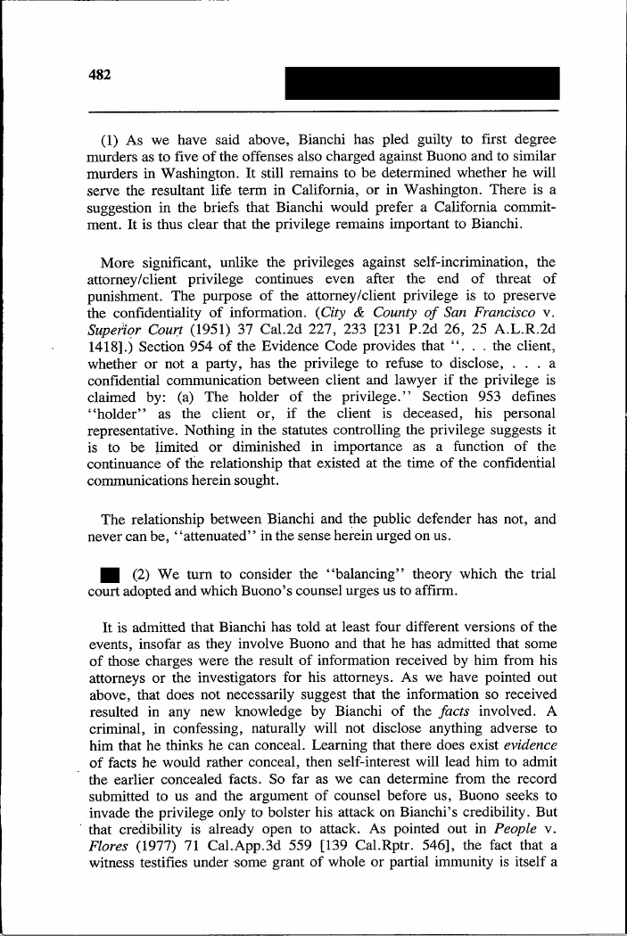 Exhibit CF-6: Littlefield v. Superior Court (1982), p. 482. “Bianchi has told at least four different versions of the events.”