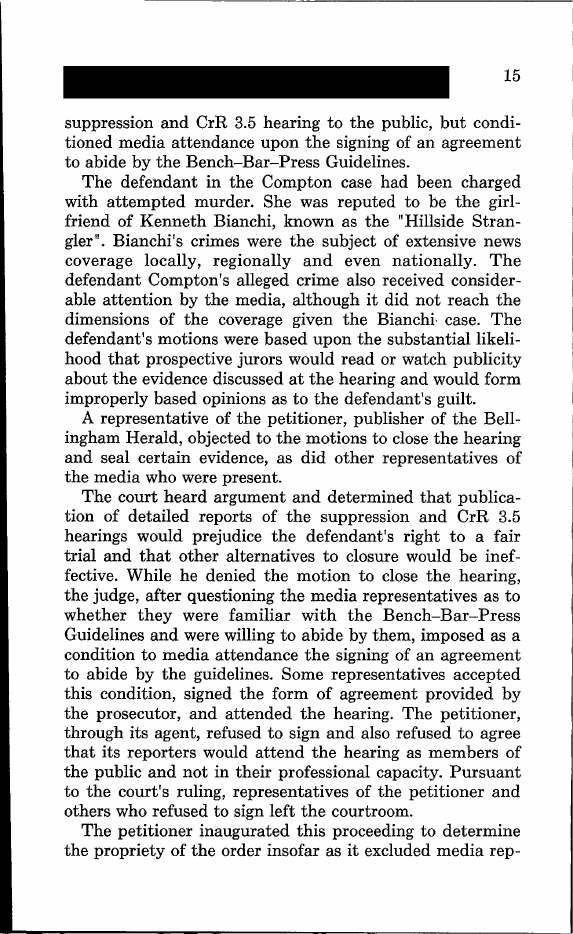 Exhibit CF-8: Federated Publications v. Swedberg, 96 Wn.2d 13 (1981), p. 15. State v. Compton, Whatcom County No. 80-1-00322-7: “She was reputed to be the girlfriend of Kenneth Bianchi.”