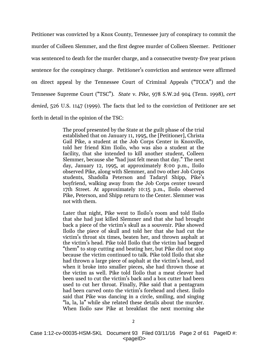 Exhibit CF-5: E.D. Tenn., p. 2. Quotes the state-court findings, including “had just felt mean that day.”