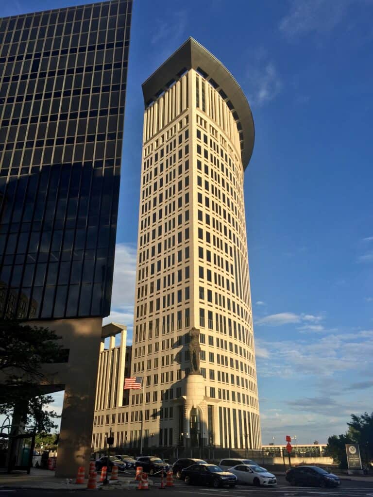 The Carl B. Stokes United States Courthouse, Cleveland, home of the U.S. District Court for the Northern District of Ohi