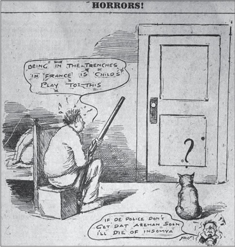 A New Orleans newspaper cartoon about the Axeman.