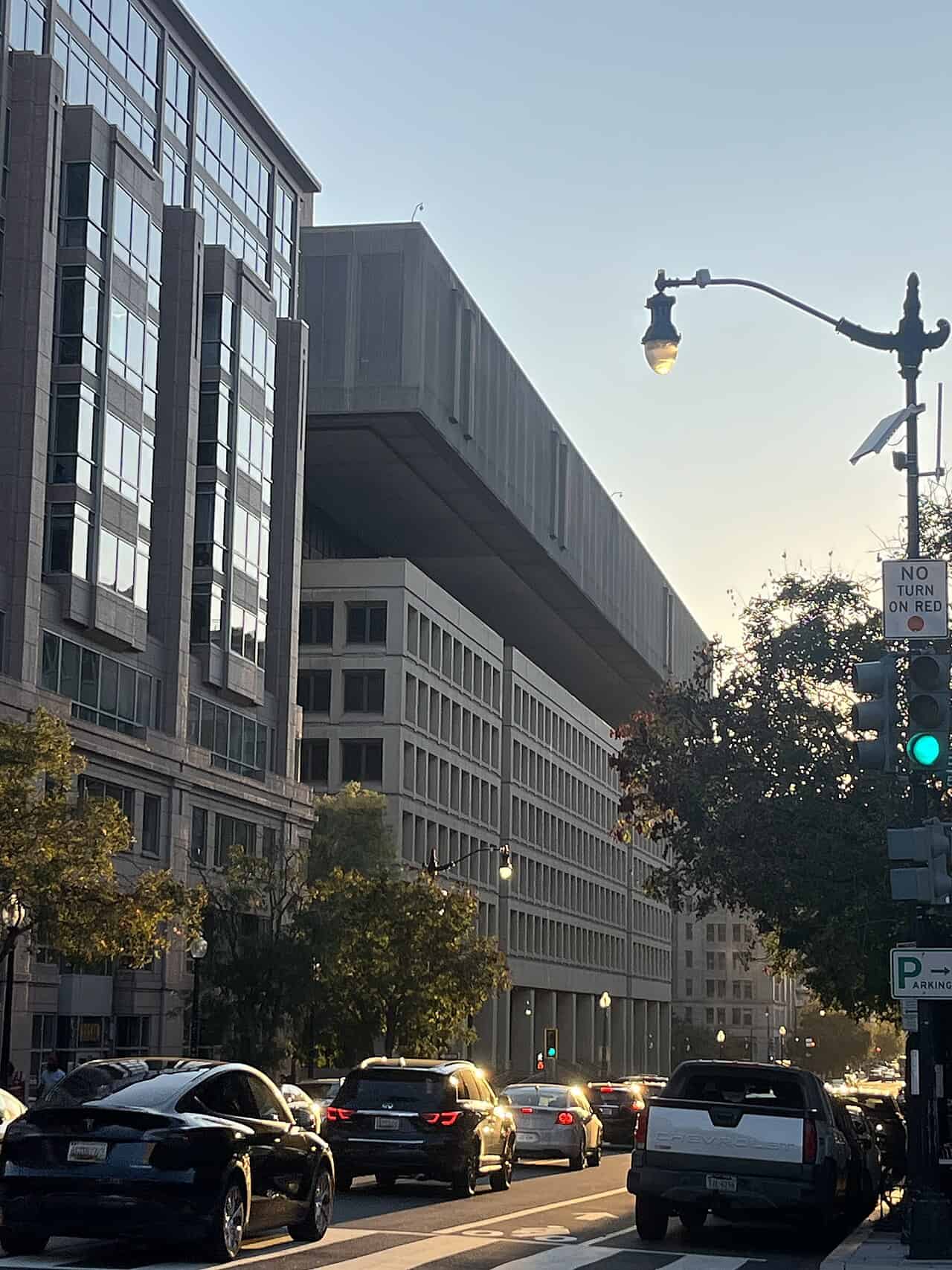 J. Edgar Hoover Building in Washington DC at sunset