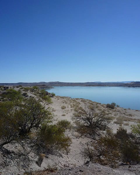 Elephant Butte Reservoir from Elephant Butte Lake State Park, New Mexico.