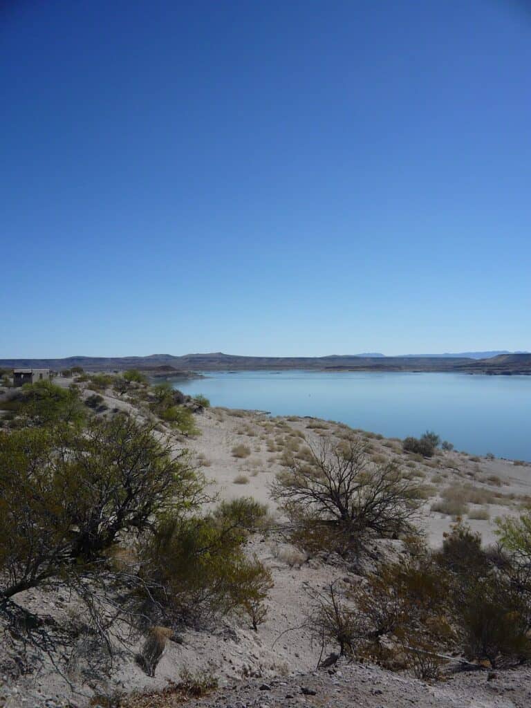 Elephant Butte Reservoir from Elephant Butte Lake State Park, New Mexico.