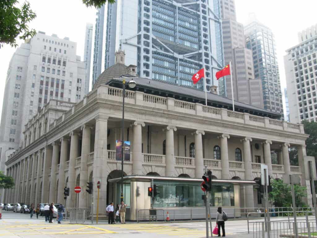 The former Legislative Council Building, later the Court of Final Appeal. It housed the legislature, not the court, at t