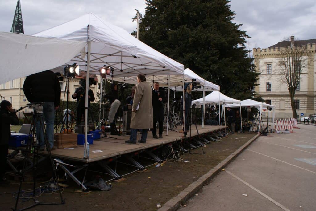 Press gallery at the Fritzl trial, 2009