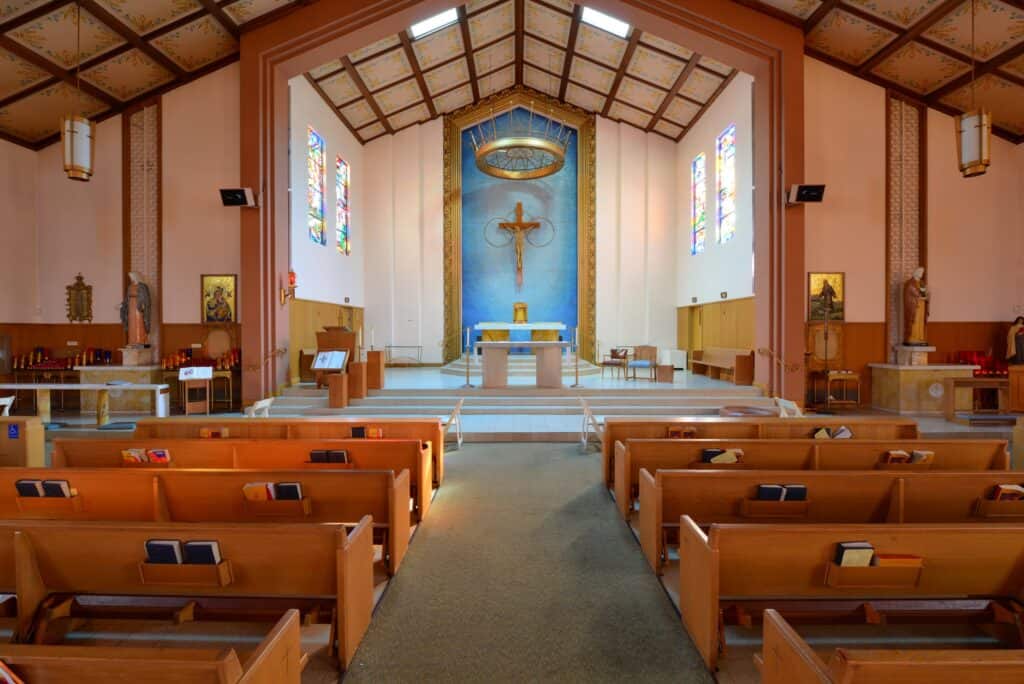 St. Mary of the Immaculate Conception Church, Los Gatos, 2013. Father Henri Tomei was killed at St. Mary's in Los Gatos