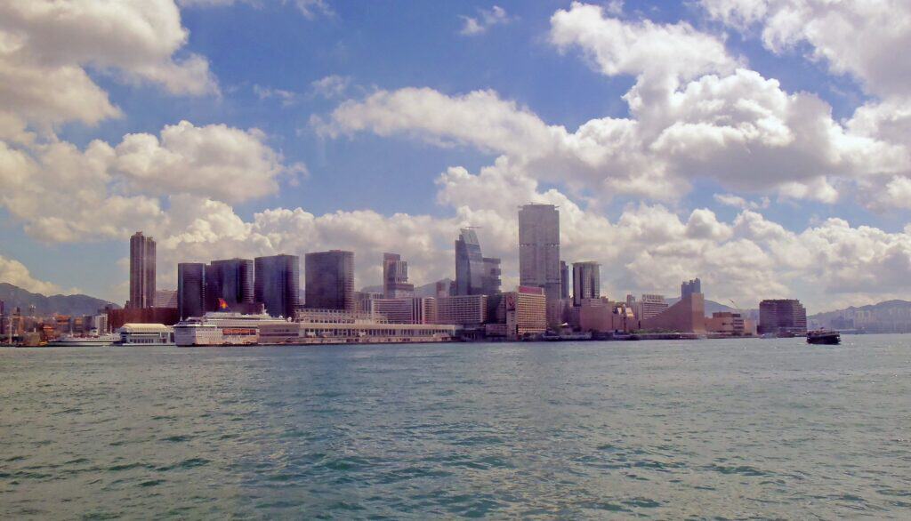 Tsim Sha Tsui from the harbour. The flat where Fan was held stood in the district behind this waterfront.