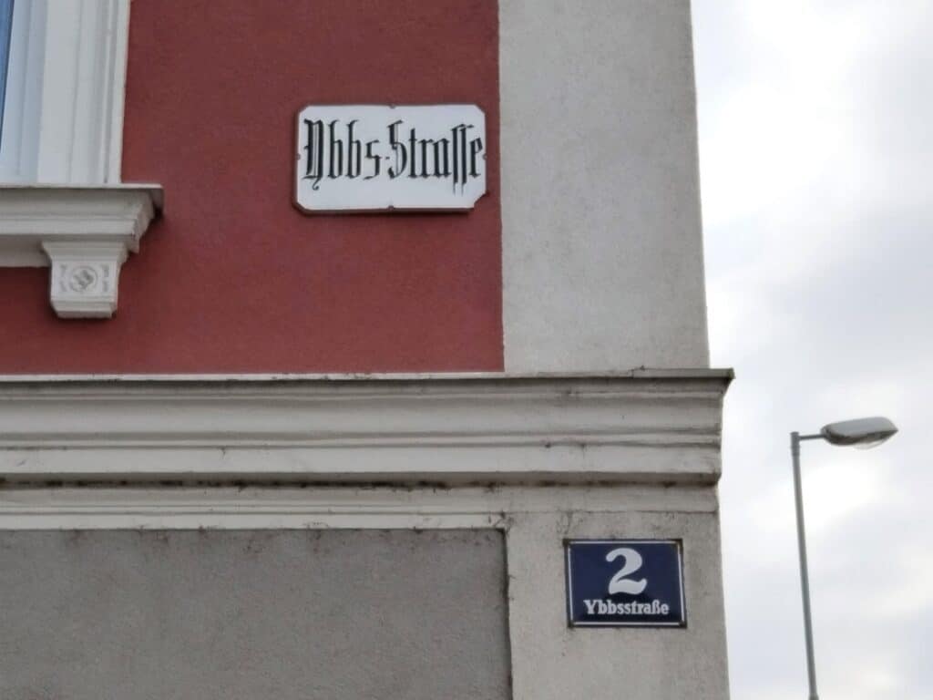Ybbsstrasse street sign, Amstetten