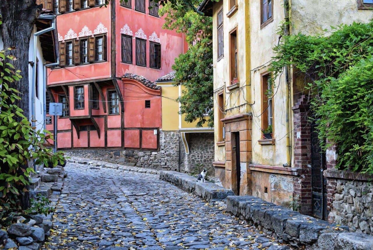 Revival-era houses in the old town of Plovdiv