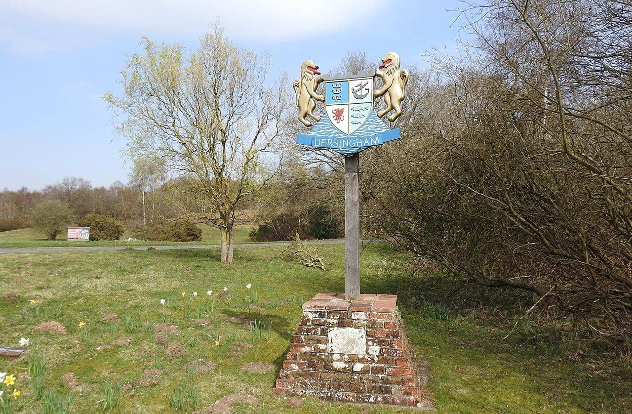 The Dersingham village sign