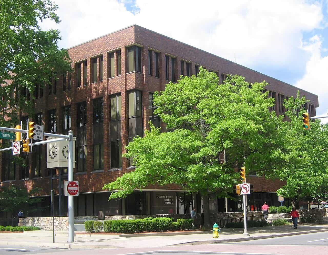 The Lycoming County Courthouse in Williamsport, Pennsylvania
