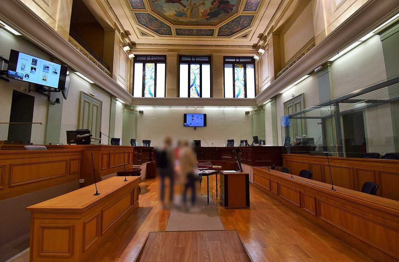 The assize courtroom in the Palais Thiac in Bordeaux