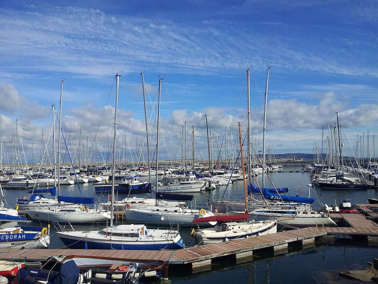 Boats moored in Dún Laoghaire harbour