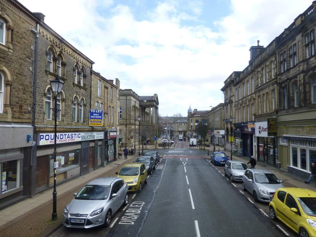 Blackburn Road in Accrington town centre