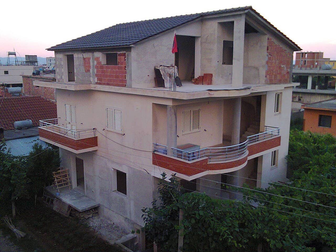 Street in Bathore, Albania