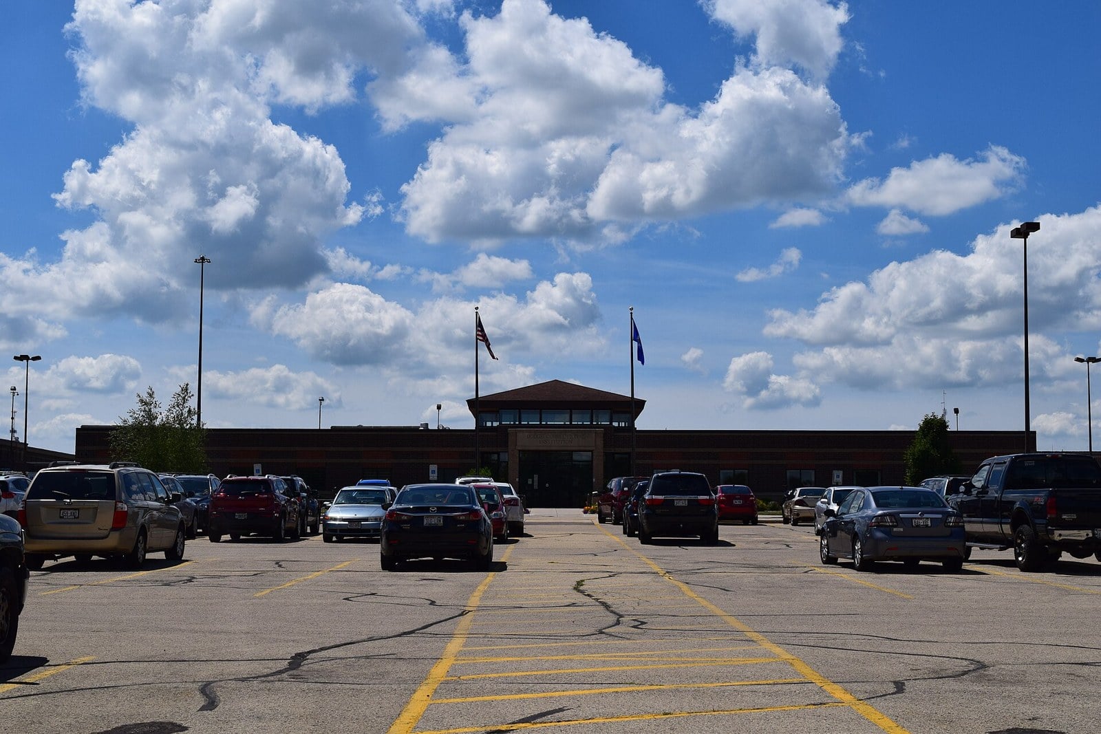 Entrance to Dodge Correctional Institution in Waupun, Wisconsin