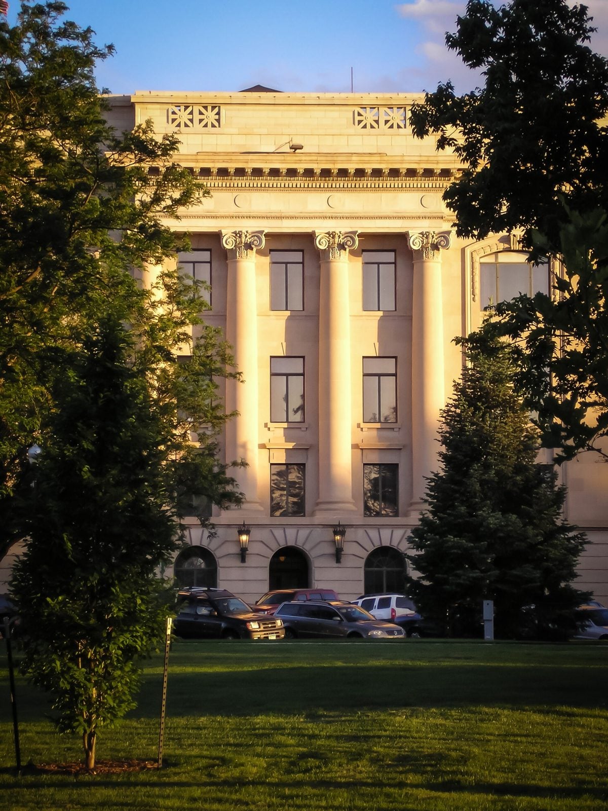 Weld County Courthouse in Greeley seen from Lincoln Park