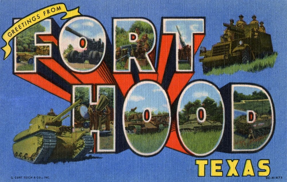 Vintage Fort Hood, Texas postcard