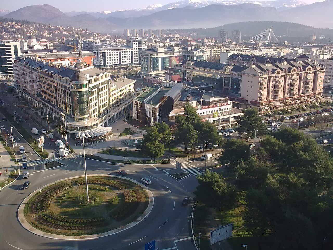 Overview of Podgorica, Montenegro