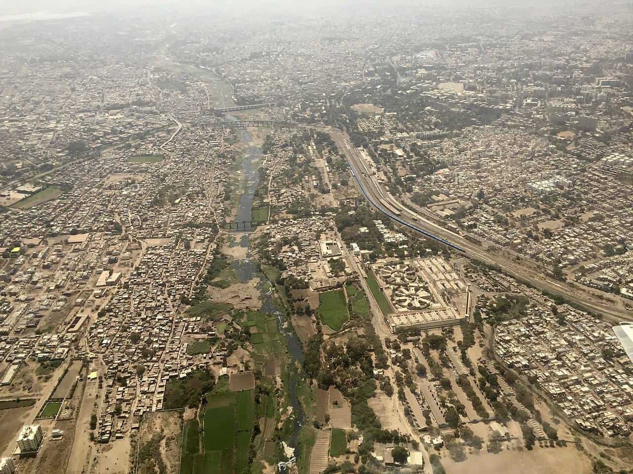 Aji River in Rajkot, Gujarat