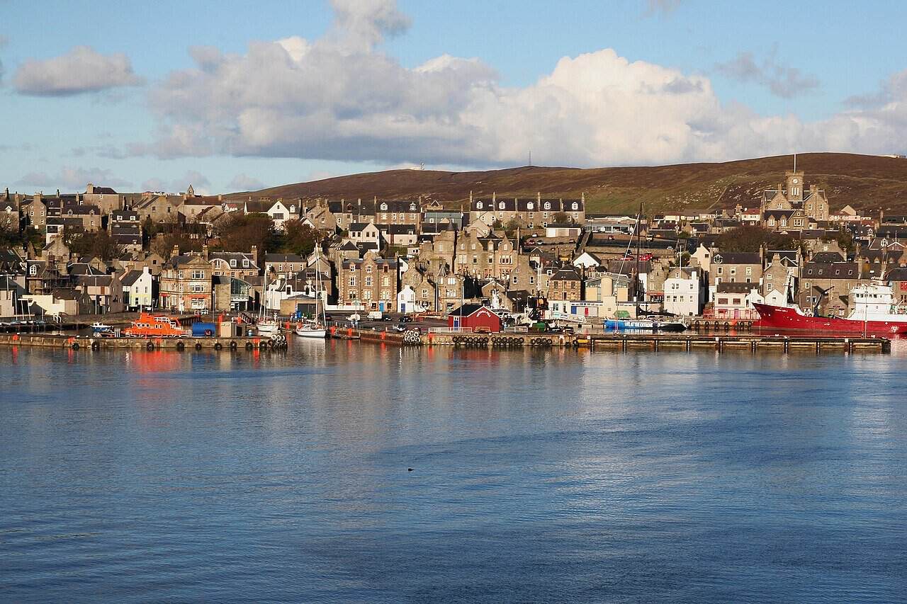Lerwick, Shetland, seen from a ferry