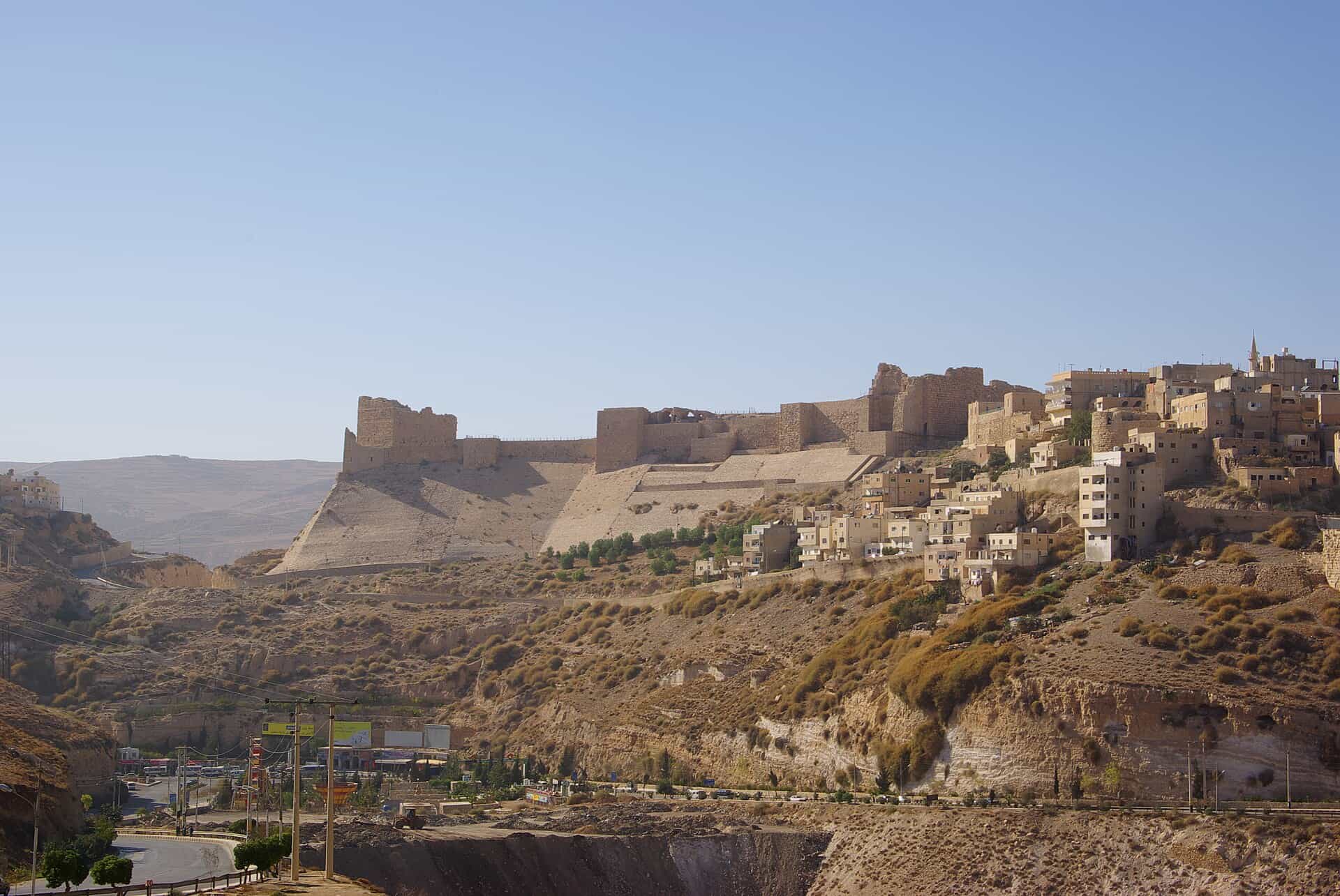 Karak Castle on a hilltop above the town of Karak