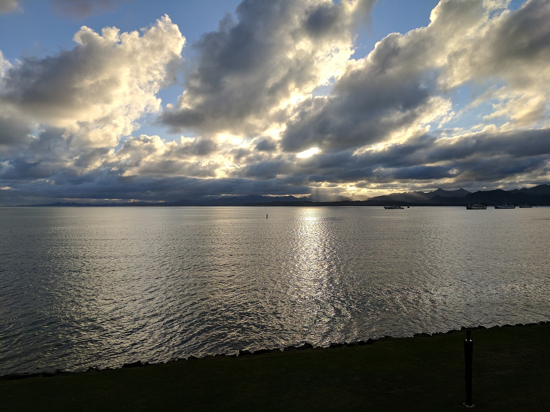 Suva harbour with boats