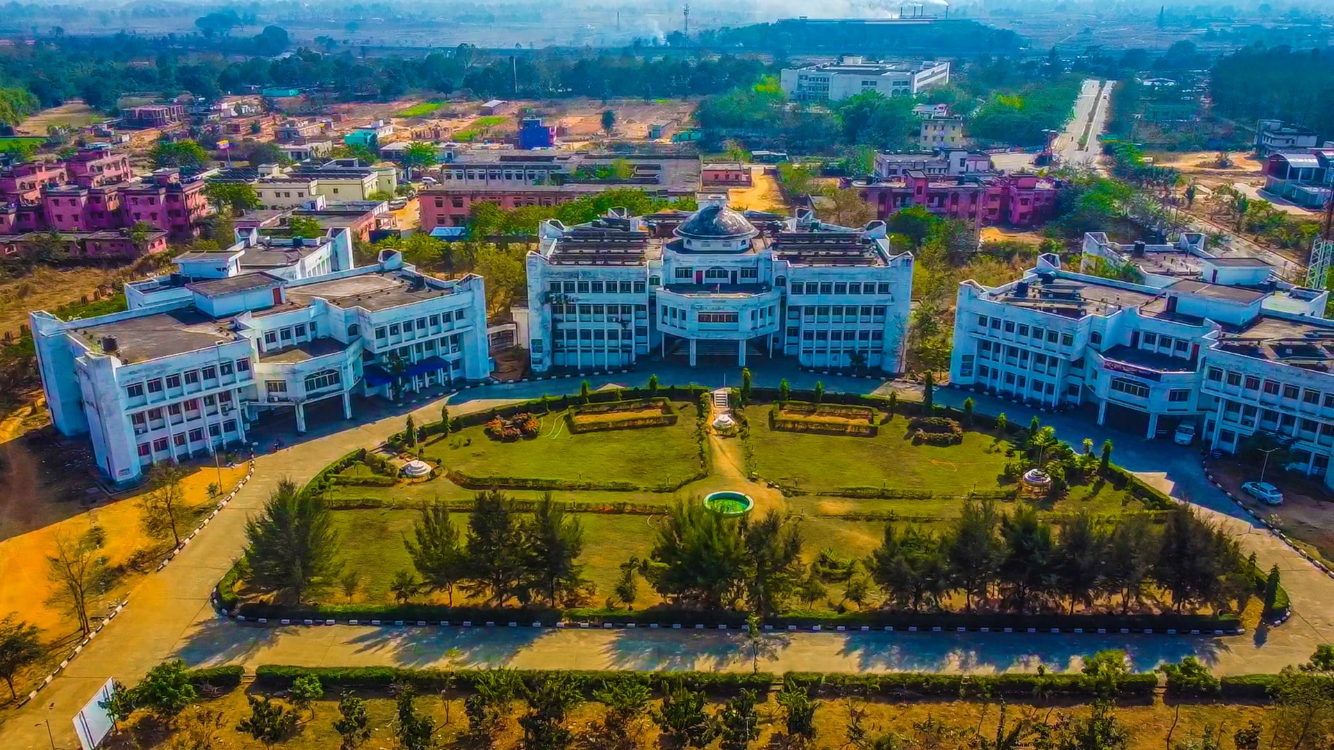 Aerial view of the Ramgarh district collectorate